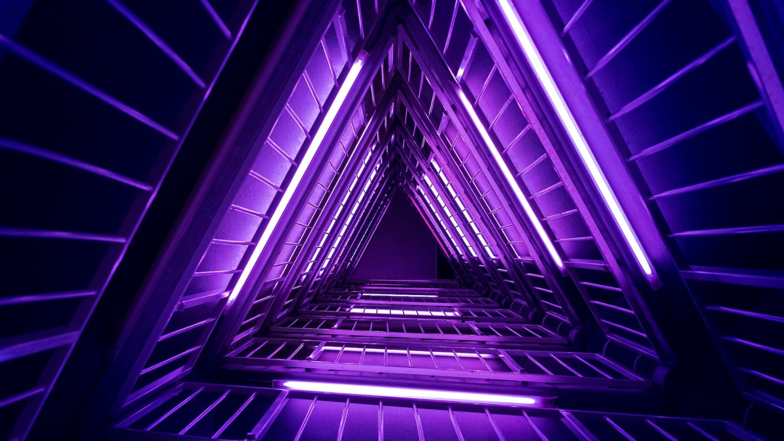Purple stairs - Illustration for cyberpunk writing prompts article