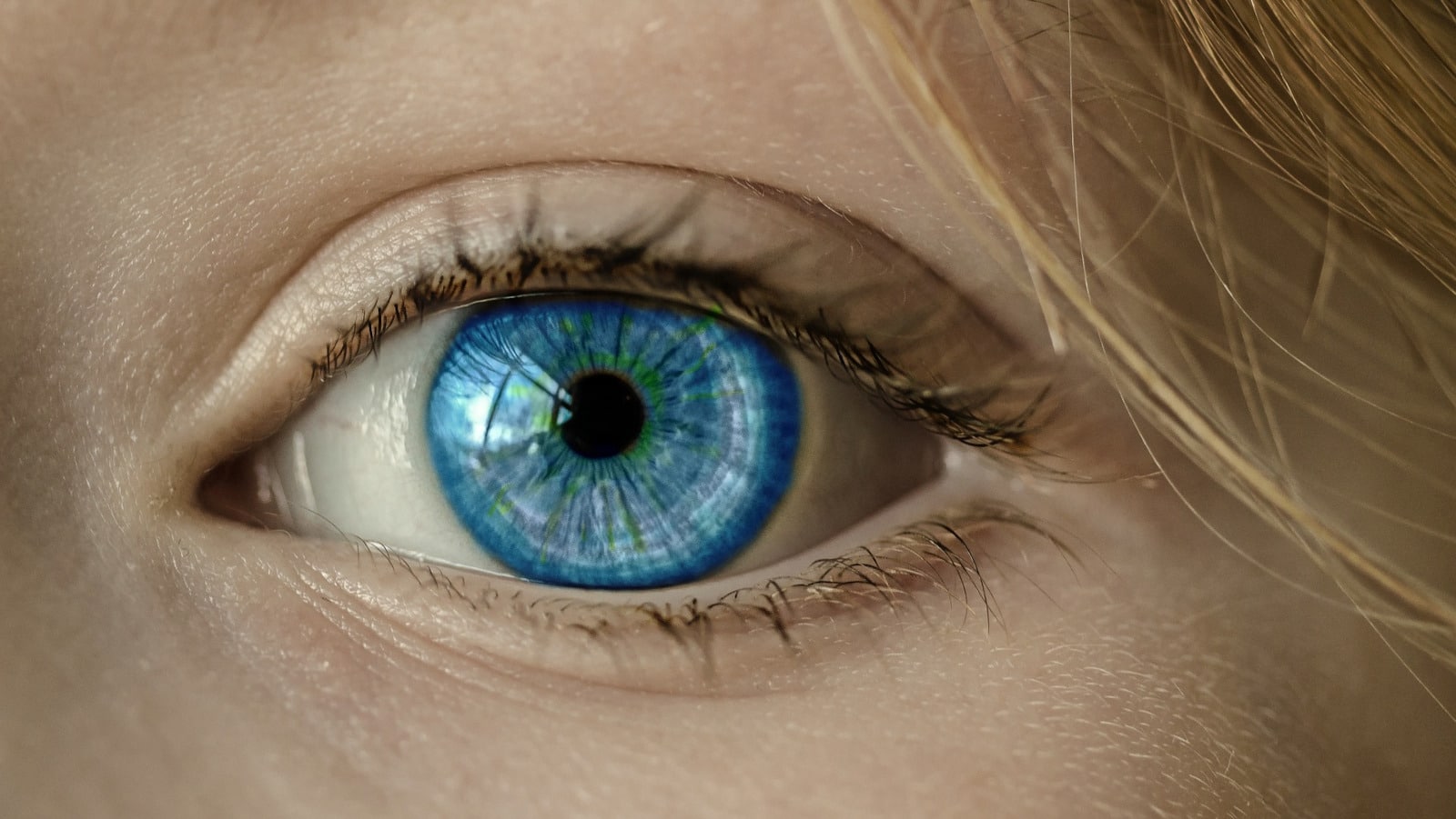 Closeup of a girl's eye, illustration for science fiction story I, Scavenger